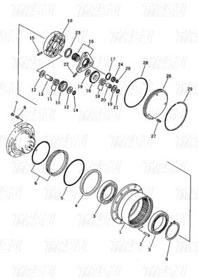 20N-60-41205 20N-60-31200 Bolt pada PC15-1 Excavator Final Drive dengan Planetary Reducer
