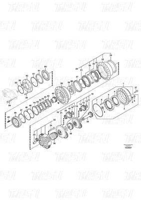 Warna khusus VOE14608847 Excavator Travel Drive Catalog Gear Box Bolt-on Instalasi dan Kinerja Terbaik