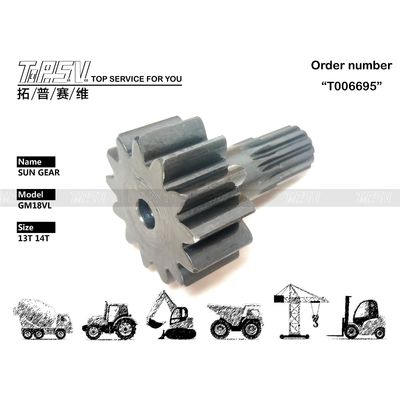 Sistem Transmisi Excavator GM18VL Excavator Travel Gear Matahari Untuk Mesin Perbaikan Toko Hitam