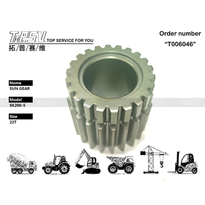 2401P1273 Baja SK200-5 Excavator Travel 2 Stage Sun Gear dalam Hitam Ketahanan Tinggi