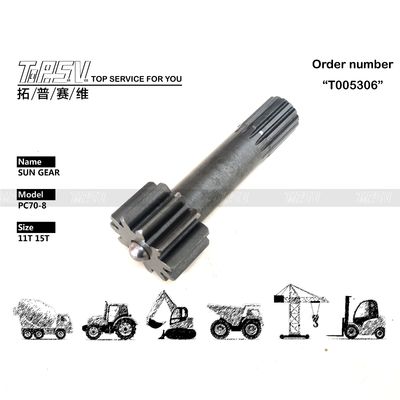 Excavator Sun Gear untuk PC70-8 Hitam Planet Reducer