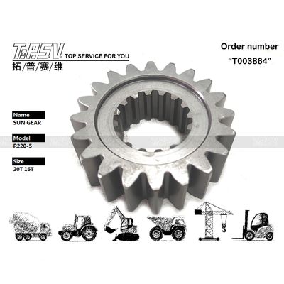 XKAQ-00010 Suku Cadang Motor Gigi Matahari 1 Tahap Ayun Excavator R220-5 Presisi Tinggi dalam Kantong yang Disegel untuk Pengemasan Transportasi