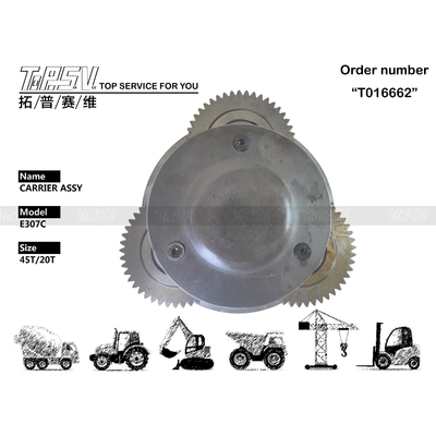 Steel Heavy Duty E307C Excavator Travel 1 Stage Carrier Assy dalam warna hitam untuk operasi konstruksi tugas berat