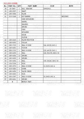 Katalog Peredam Penggerak Ayunan Ekskavator Warna Kustom 312-6319 E308D