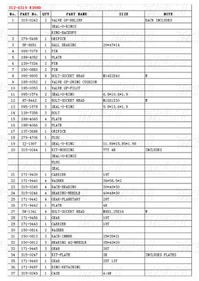 Katalog Peredam Penggerak Ayunan Ekskavator Warna Kustom 312-6319 E308D
