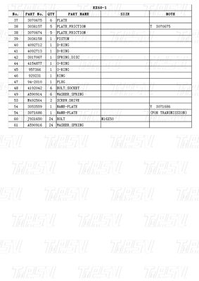 EX60-1 9069295 Katalog Pengukur Final Drive Reducer yang dapat disesuaikan