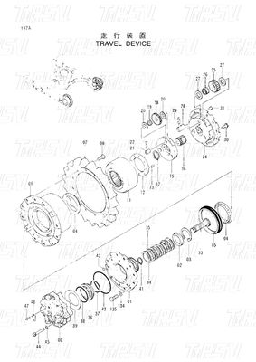 Peralatan Penggalian Hidraulik Motor Penggerak Akhir untuk Aplikasi Tugas Berat Katalog 9111033 EX60-3