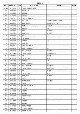 Peralatan Penggalian Hidraulik Motor Penggerak Akhir untuk Aplikasi Tugas Berat Katalog 9111033 EX60-3