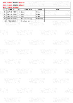 EC140B Excavator Planetary Swing Reducer untuk Volvo Catalog VOE14507900