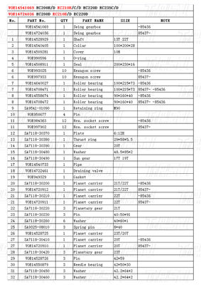 VOE14541069 Premium Swing Drive Reducer untuk Volvo EC210B Catalog