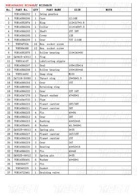 Catalogue of Steel Swing Planetary Gear Reducer for Machinery Repair Shops VOE14566202 EC240B