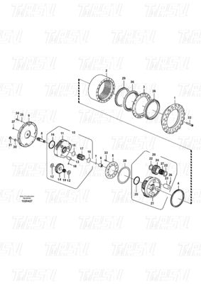 VOE14575732 Gearbox Perjalanan Penggali Baja Untuk Catalog Volvo EC240B