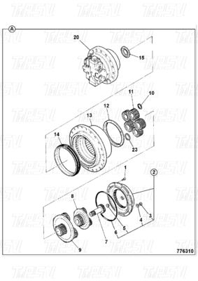 Penggerak Akhir Excavator Catalog Gearbox Untuk Penggerak Motor Perjalanan Hidraulik JS220 20/925318