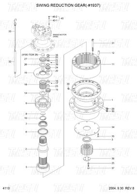 R210-7 Hyundai Excavator Swing Gear Box Catalog 31N6-10150 Planetary Reducer
