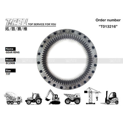 Hitam EC290B Excavator Swing Inner Gear Ring dengan Gear Meshing Installation VOE14547266