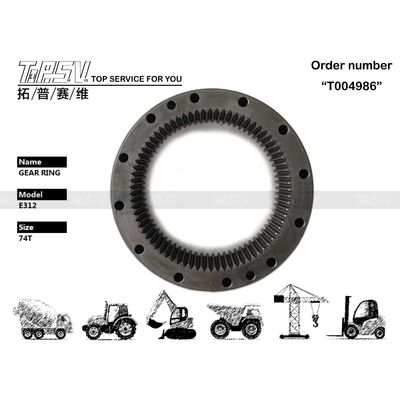Panjang tahan E312 Excavator Swing Inner Gear Ring Tear Resistance 7I-7676