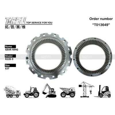 R220-9 Swing Steel Excavator Ring Gear 39Q6-12110 63T Untuk operasi yang lancar