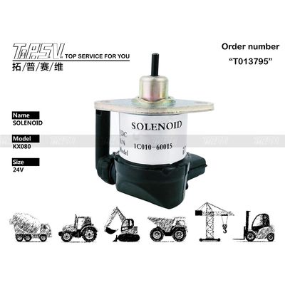 DC 24V Fuel Stop Solenoid 1C010-60015 KX080 Bagian listrik excavator