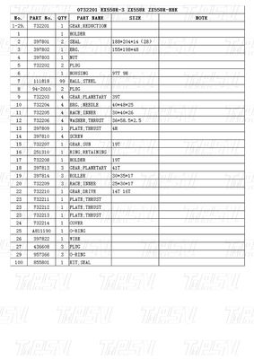 HITACHI EX55UR-3 ZX55UR ZX55UR-HHE Katalog Penggerak Perjalanan Excavator 0732201