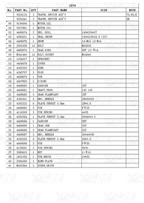 Catalog Travel Drive Baja Untuk Penggali Pengganti Berbagai Berat Model 9224123 9224241 ZX70