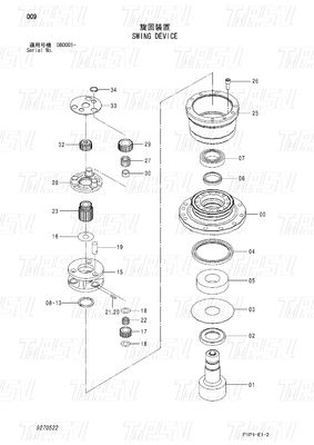 Excavator Swing Drive Motor Hitam Planetary Reducer Untuk Industri Mesin Catalog 9270522 ZX70-3