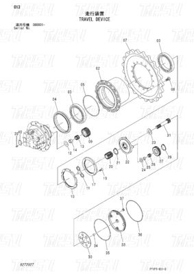 Drive Excavator Final Travel Catalog Motors Untuk Hitachi Excavator Model 9272927 ZX70-3