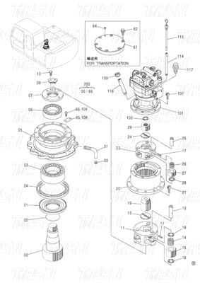 Katalog Penggerak Swing Gearbox Ekskavator Planet Baja Baut 9196343 ZX120