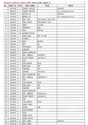 9250188 9269199 Warna khusus ZX200-3 Excavator Travel Final Drive Catalog Motor Drive
