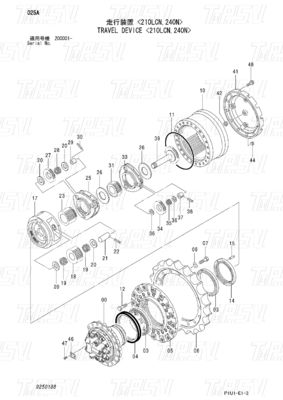 9250188 9269199 Warna khusus ZX200-3 Excavator Travel Final Drive Catalog Motor Drive