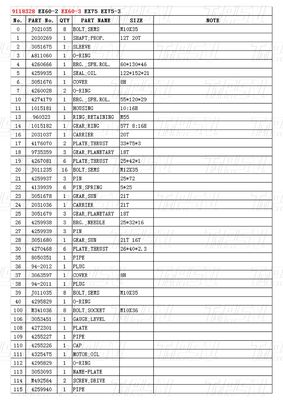 9118328 EX60-3 Excavator Swing Drive Catalog Motor Parts dengan Reducer Planetary Gear