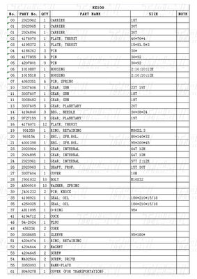 Planet Reducer EX100 Excavator Swing Drive Assembly Catalogue Untuk Berbagai Model Excavator 9097684
