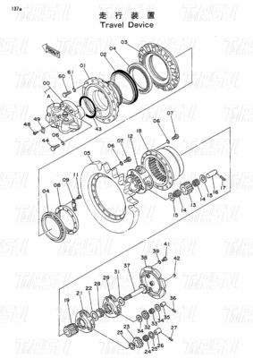 9065934 9080068 9096481 Katalog Penggerak Perjalanan Ekskavator Motor Perjalanan Hidraulik EX100