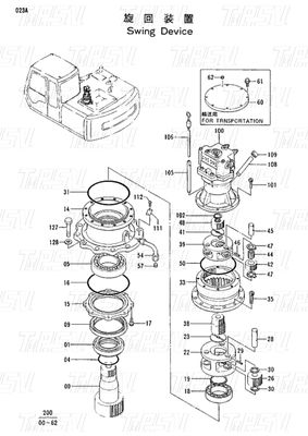9111265 Tugas berat EX120-2 Excavator Swing Drive Catalog System Motor hidrolik