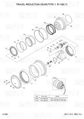 Bolt pada XKAH-00901 R110M-7 Excavator Travel Drive Catalog Motor untuk pemasangan cepat dan nyaman