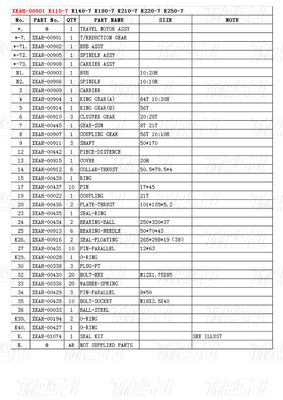 Bolt pada XKAH-00901 R110M-7 Excavator Travel Drive Catalog Motor untuk pemasangan cepat dan nyaman