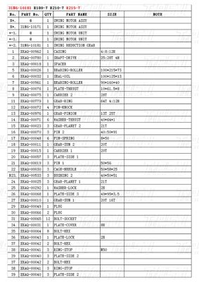 31N6-10181 R215-7 Penggerak Swing Excavator Katalog untuk Mesin Energi dan Pertambangan