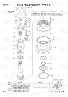 39Q6-12100 39Q6-12101 39Q6-12102 R220-9 Bolt pada Excavator Swing Drive Catalog