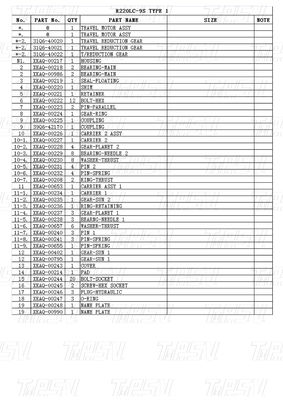 31Q6-40020 31Q6-40021 31Q6-40022 Energi Pertambangan R220-9 Excavator Travel Drive Motor Catalog