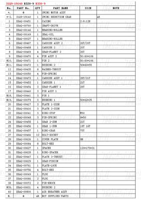 31Q9-19140 R330-9 Excavator Swing Drive Catalog Gear Box Untuk Motor Hidraulik