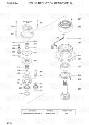 Hitam Planet Reducer Excavator Swing Reducer Excavator Travel Motor
