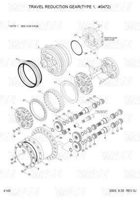 Reducer planet baja tahan lama untuk Excavator Swing / Travel Motor Drive