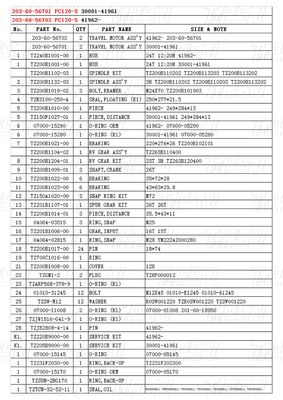 Penggali hidraulik Swing Travel Drive Catalog Gears