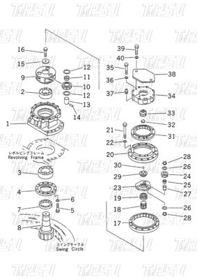 20Y-26-00010 PC200-6 Catalogue Excavator Swing Drive untuk Aplikasi Mesin Pertambangan