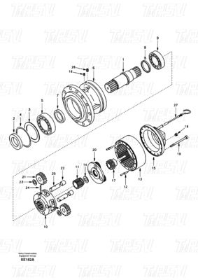 SA8230-27000 EC360 Catalog Swing Drive Excavator Hitam Warna