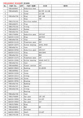 Warna khusus VOE14608847 Excavator Travel Drive Catalog Gear Box Bolt-on Instalasi dan Kinerja Terbaik