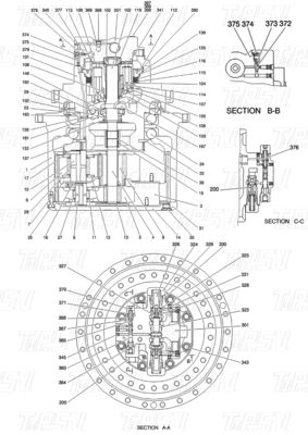 Toko Mesin YN15V00037F2 SK210-8Excavator Travel Drvie Catalog Parts in Transport Packaging Box Kayu