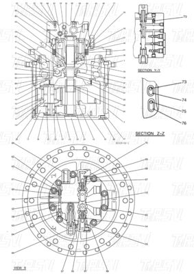 Warna Hitam LC15V00026F1 SK350-8 Excavator Final Drive Catalog Parts for Performance