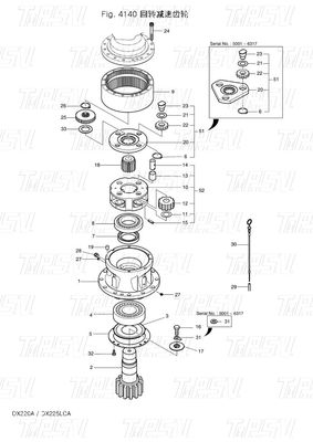 OEM Steel Bolt On Swing Motor untuk Hitachi K1038203 130426-00010 130426-00010A DX225 Excavator Swing Drive Catalog