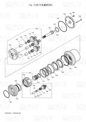 Heavy Duty Steel K9007404 170402-00028 DX225 Excavator Travel Drive Catalog Excavator Travel Motor