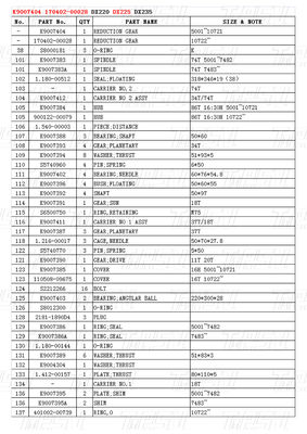 Heavy Duty Steel K9007404 170402-00028 DX225 Excavator Travel Drive Catalog Excavator Travel Motor